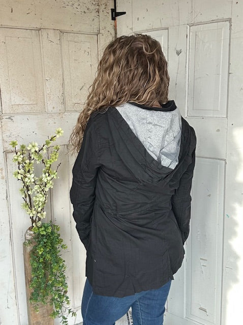 Sweet Stitches Cargo Jacket Black