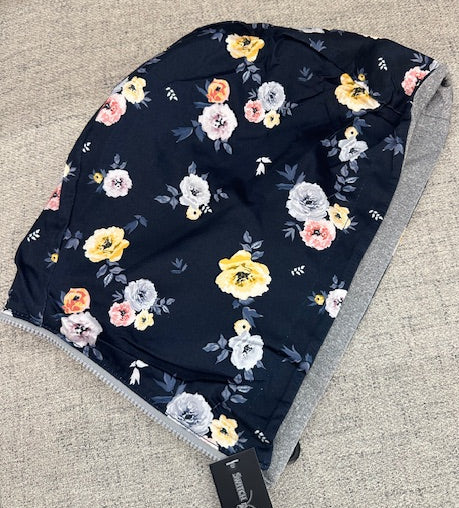 Navy Floral Hood