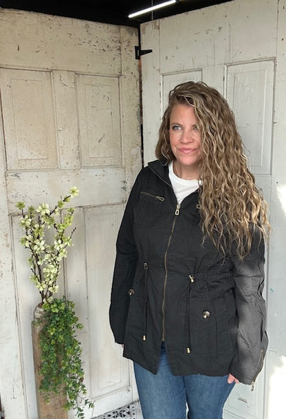 Sweet Stitches Cargo Jacket Black
