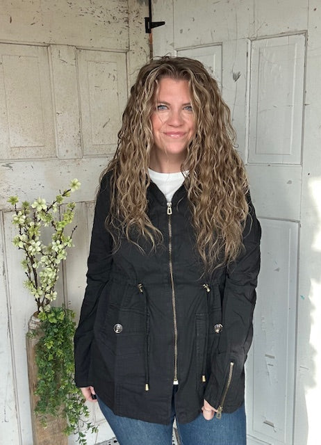 Sweet Stitches Cargo Jacket Black