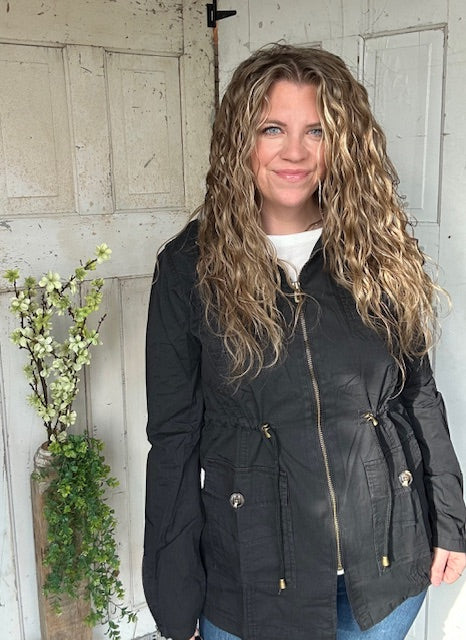 Sweet Stitches Cargo Jacket Black