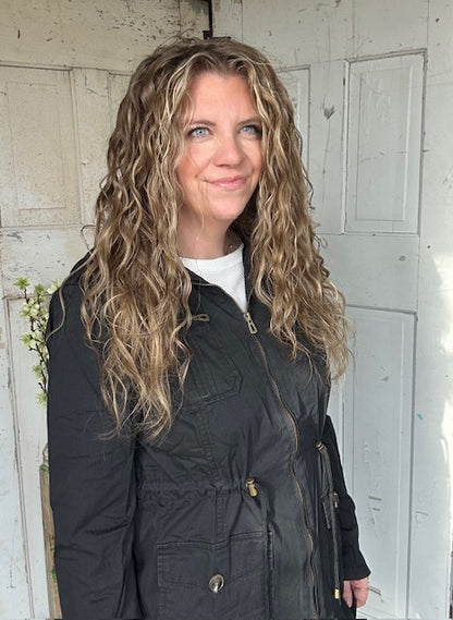 Sweet Stitches Cargo Jacket Black