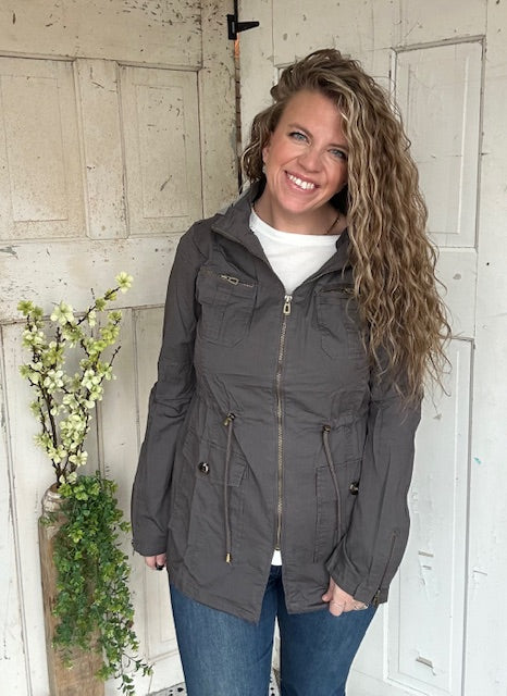 Sweet Stitches Cargo Jacket Sterling Gray