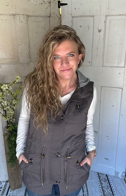 Sweet Stitches Cargo Vest Sterling Gray