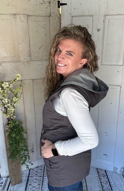 Sweet Stitches Cargo Vest Sterling Gray