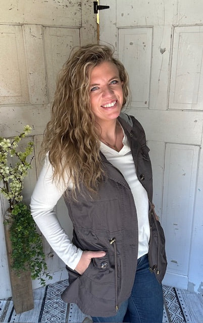 Sweet Stitches Cargo Vest Sterling Gray