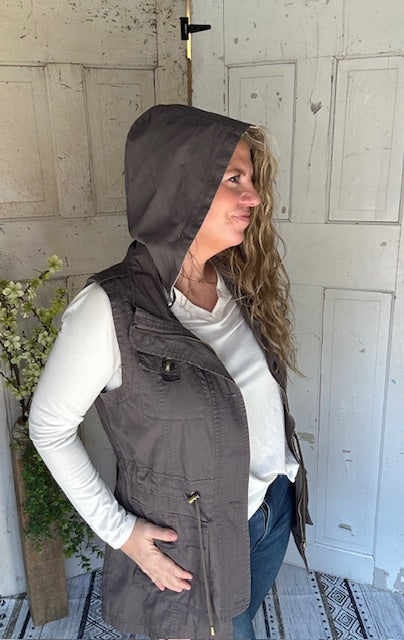 Sweet Stitches Cargo Vest Sterling Gray