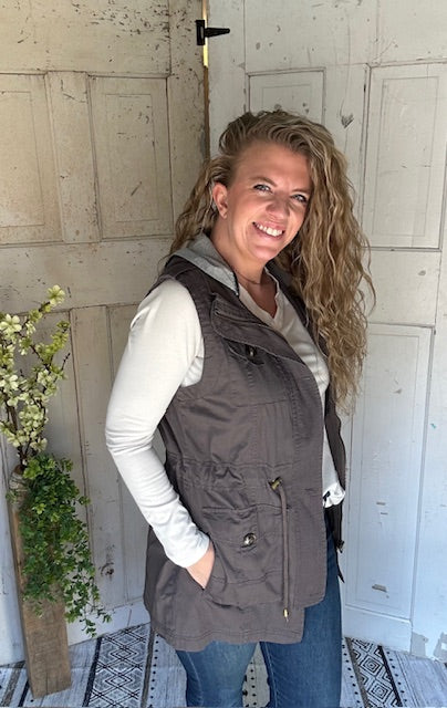Sweet Stitches Cargo Vest Sterling Gray