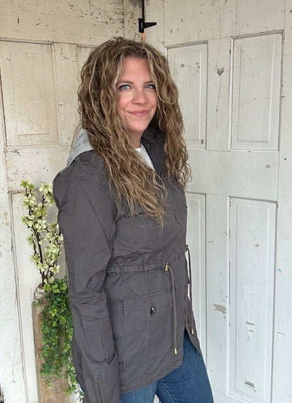 Sweet Stitches Cargo Jacket Sterling Gray