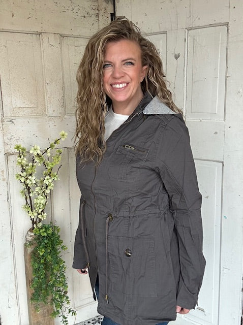 Sweet Stitches Cargo Jacket Sterling Gray