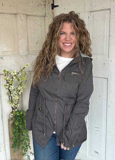 Sweet Stitches Cargo Jacket Sterling Gray