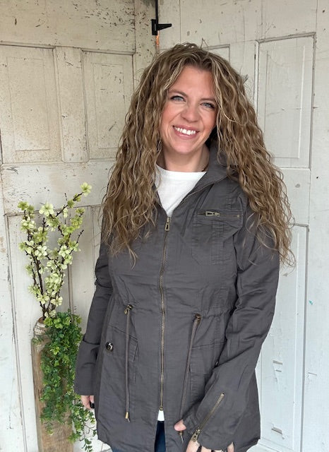 Sweet Stitches Cargo Jacket Sterling Gray