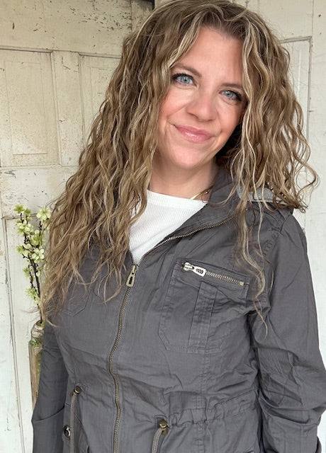 Sweet Stitches Cargo Jacket Sterling Gray