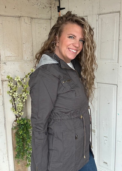 Sweet Stitches Cargo Jacket Sterling Gray