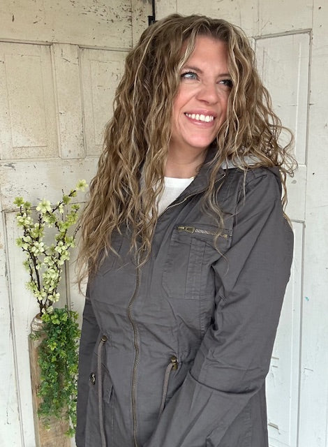 Sweet Stitches Cargo Jacket Sterling Gray