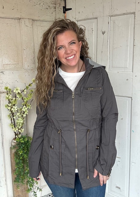 Sweet Stitches Cargo Jacket Sterling Gray