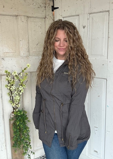 Sweet Stitches Cargo Jacket Sterling Gray