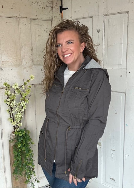 Sweet Stitches Cargo Jacket Sterling Gray