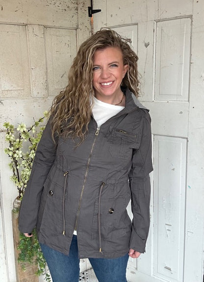 Sweet Stitches Cargo Jacket Sterling Gray