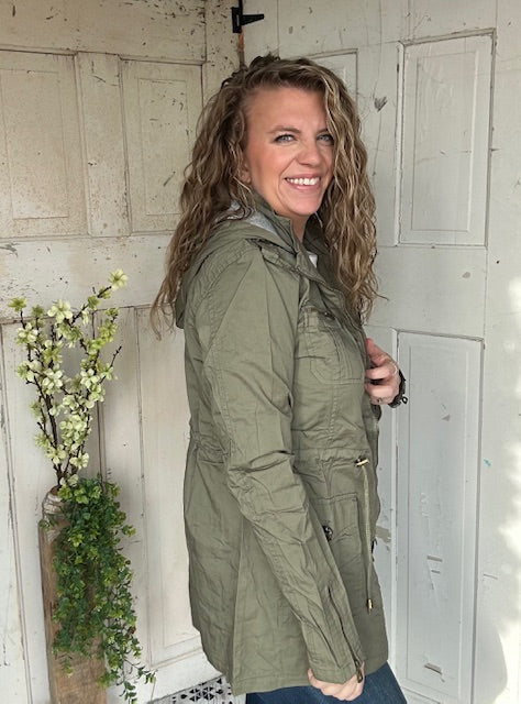 Sweet Stitches Cargo Jacket Olive