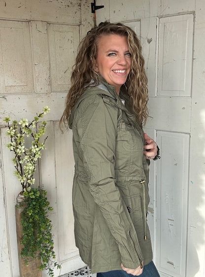 Sweet Stitches Cargo Jacket Olive