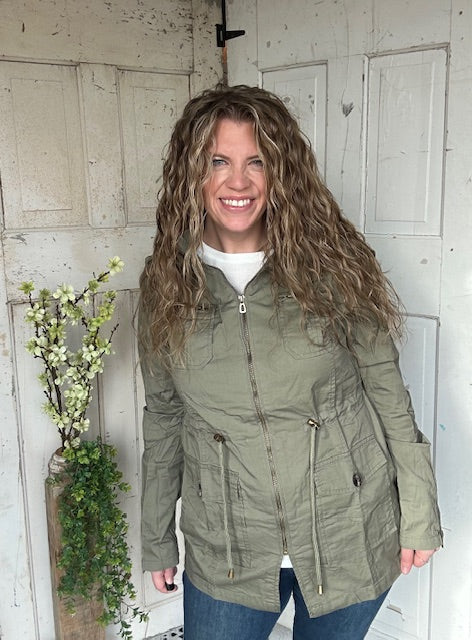Sweet Stitches Cargo Jacket Olive