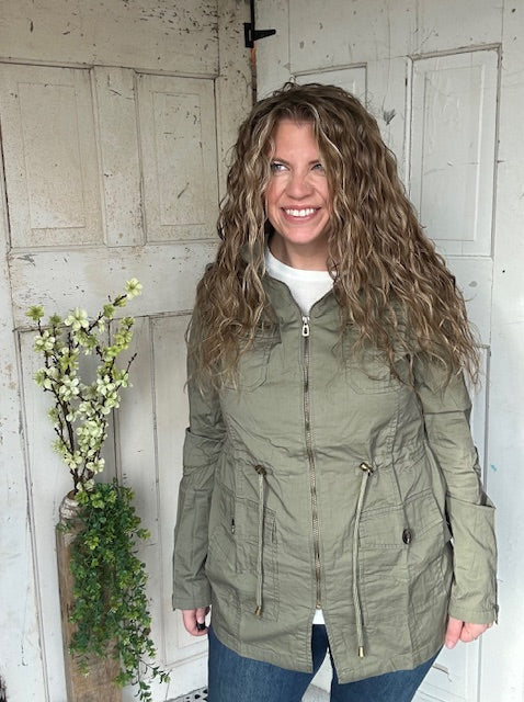Sweet Stitches Cargo Jacket Olive