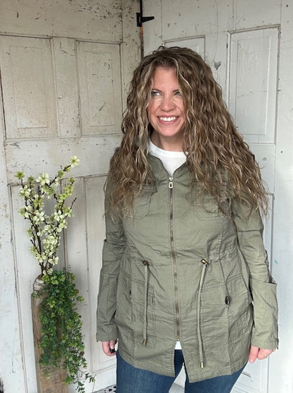 Sweet Stitches Cargo Jacket Olive