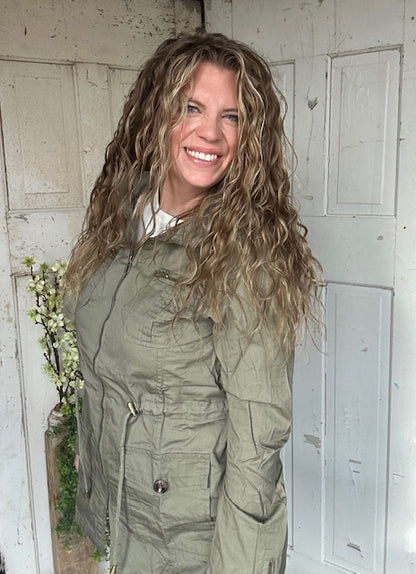 Sweet Stitches Cargo Jacket Olive
