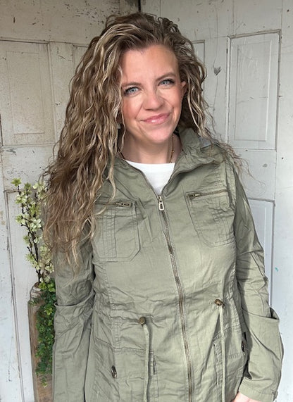 Sweet Stitches Cargo Jacket Olive