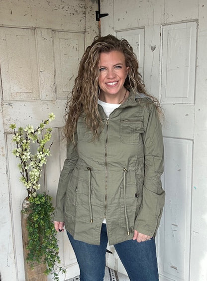 Sweet Stitches Cargo Jacket Olive