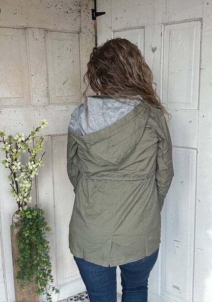 Sweet Stitches Cargo Jacket Olive