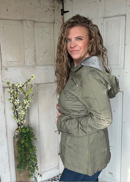 Sweet Stitches Cargo Jacket Olive