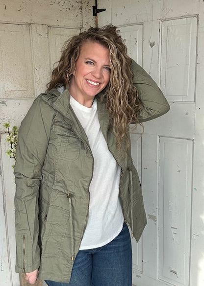 Sweet Stitches Cargo Jacket Olive