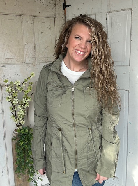 Sweet Stitches Cargo Jacket Olive