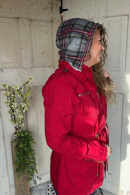 Sweet Stitches Cargo Jacket Cranberry