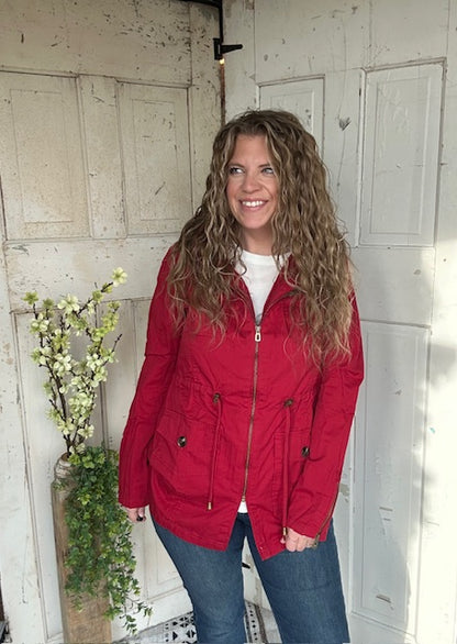 Sweet Stitches Cargo Jacket Cranberry