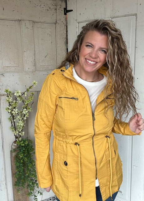 Sweet Stitches Cargo Jacket Mustard