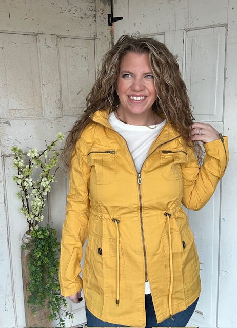 Sweet Stitches Cargo Jacket Mustard
