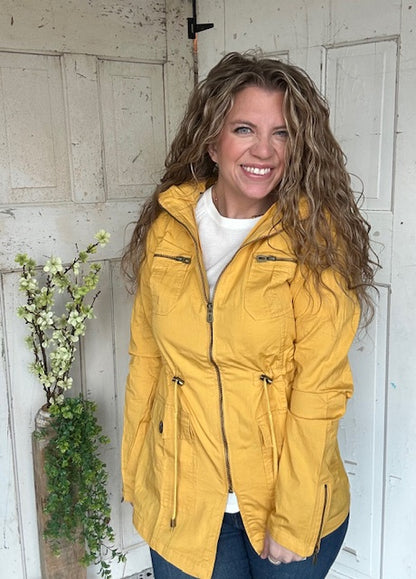 Sweet Stitches Cargo Jacket Mustard