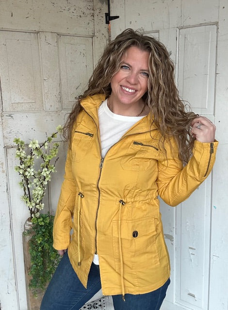 Sweet Stitches Cargo Jacket Mustard