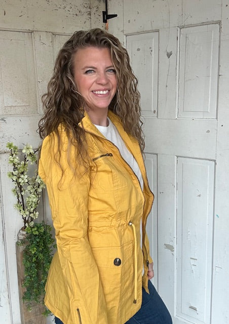 Sweet Stitches Cargo Jacket Mustard