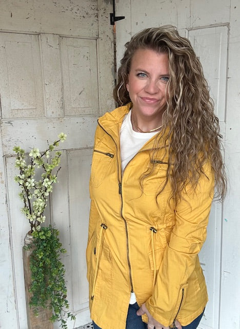 Sweet Stitches Cargo Jacket Mustard