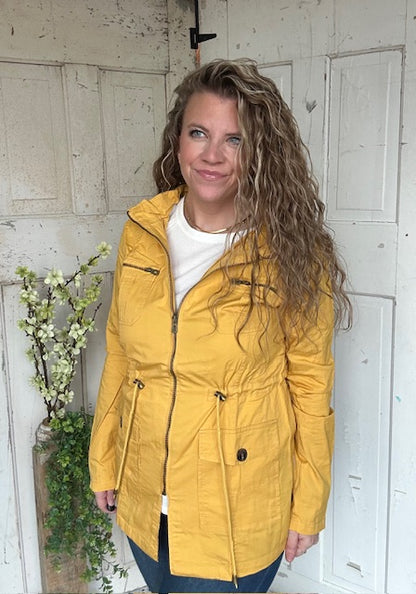 Sweet Stitches Cargo Jacket Mustard
