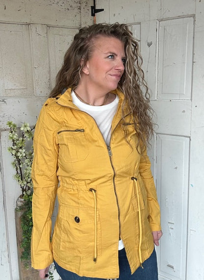 Sweet Stitches Cargo Jacket Mustard