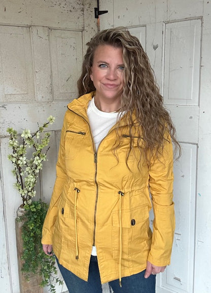 Sweet Stitches Cargo Jacket Mustard