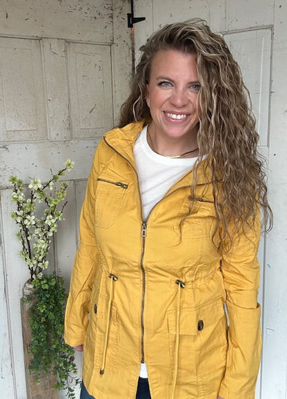 Sweet Stitches Cargo Jacket Mustard