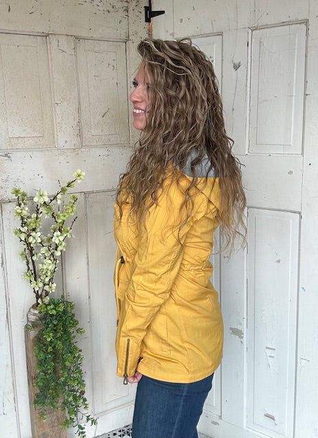 Sweet Stitches Cargo Jacket Mustard