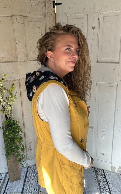 Sweet Stitches Cargo Vest Mustard