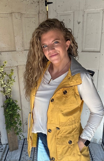 Sweet Stitches Cargo Vest Mustard